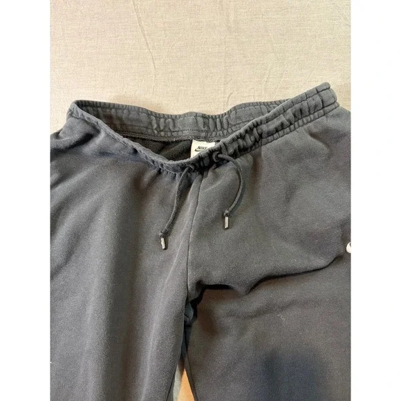 Nike Black Jogger Sweatpants Mens Sz Large Drawstring Comfort Sportswear Tapered - Picture 5 of 8